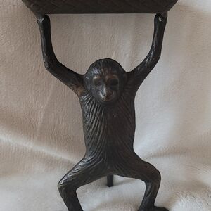Vintage Brass Monkey Card Holder
